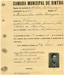Registo de matricula de cocheiro profissional em nome de Diamantino Tadeu Domingos, morador em Dona Maria, com o nº de inscrição 1025.