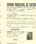 Registo de matricula de cocheiro profissional em nome de Inocêncio de Freitas, morador em Meleças, com o nº de inscrição 665.