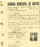 Registo de matricula de cocheiro profissional em nome de Inácio Crespim Duarte, morador em Morelena, com o nº de inscrição 883.