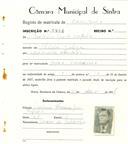 Registo de matricula de carroceiro em nome de Custódio Preto Capela, morador na Aldeia Galega, com o nº de inscrição 1916.