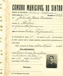 Registo de matricula de cocheiro profissional em nome de João de jesus Garcia, morador em Belas, com o nº de inscrição 668.