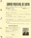 Registo de matricula de cocheiro profissional em nome de Carlos Rodrigues, morador em Massamá, com o nº de inscrição 773.