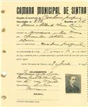 Registo de matricula de cocheiro profissional em nome de Inácio Alberto Chaves [...], morador em Moncorvo, Rio de Mouro, com o nº de inscrição 592.