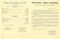 Relatório do conselho de administração da Companhia Sintra Atlântico referente ao ano de 1937.