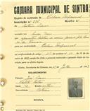 Registo de matricula de cocheiro profissional em nome de António Soares, morador em Madre Deus, com o nº de inscrição 896.