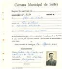 Registo de matricula de carroceiro em nome de Abel da Costa, morador em Rio de Mouro, com o nº de inscrição 2184.