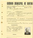 Registo de matricula de carroceiro 2 ou mais animais em nome de Nuno Gonçalves Ferreira, morador em Albarraque, com o nº de inscrição 1773.