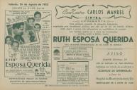 Programa do filme "Ruth Esposa Querida" realizado por Richard Haydn com a participação de Arleen Whelan e Mary Philips.