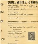 Registo de matricula de carroceiro de 2 ou mais animais em nome de José Moreira Rodrigues, morador no Banzão, com o nº de inscrição 1991.