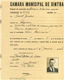 Registo de matricula de carroceiro de 2 ou mais animais em nome de Manuel Guedes, morador em Galamares, com o nº de inscrição 2032.