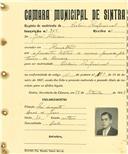 Registo de matricula de cocheiro profissional em nome de José Feliciano, morador no Ramalhão, com o nº de inscrição 914.