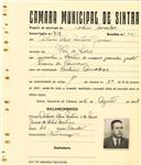 Registo de matricula de cocheiro amador em nome de António Alves Martins Júnior, morador em Vale de Lobos, com o nº de inscrição 719.