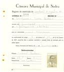 Registo de matricula de veículos de tração animal em nome de Maximino Vasco Isidoro, morador no Juncal, com o nº de inscrição 2004.