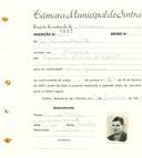 Registo de matricula de carroceiro em nome de José Francisco Batista, morador em Albarraque, com o nº de inscrição 1633.