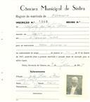 Registo de matricula de carroceiro em nome de Augusto dos Santos Abreu, morador em Sintra, com o nº de inscrição 1968.