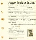 Registo de matricula de cocheiro profissional em nome de António Duarte Figueiredo Simões, morador em São Pedro de Sintra, com o nº de inscrição 1051.