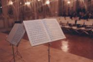 Pauta de Música na Sala do Trono do Palácio Nacional de Queluz.