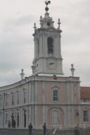 Torre do Relógio e fachada principal do Palácio Nacional de Queluz.