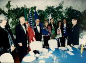 Cerimónia da saudação das bandeiras no jantar de receção ao Presidente Internacional de Lions Clubes, Dr. William Wunder. na Vila Maria Eugénia.