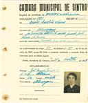 Registo de matricula de carroceiro de 2 ou mais animais em nome de Maria Carolina Nunes, moradora em Almoçageme, com o nº de inscrição 1881.