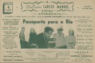 Programa do filme "Passaporte para o Rio" com a participação de Arturo de Cordova, Mirtha Legrand, Francisco de Paula e Domingo Sapelli.