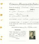 Registo de matricula de cocheiro profissional em nome de José Henrique Batista, morador em Queluz, com o nº de inscrição 1188.