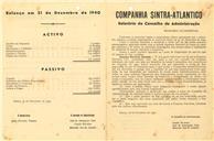 Relatório do conselho de administração da Companhia Sintra Atlântico referente ao ano de 1940.