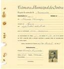 Registo de matricula de carroceiro em nome de Narciso Domingos, morador na Azóia, com o nº de inscrição 1832.