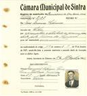 Registo de matricula de carroceiro de 2 ou mais animais em nome de José Maria Sapina, morador em Silva, com o nº de inscrição 2132.
