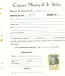 Registo de matricula de carroceiro em nome de João Fernandes, morador em Sintra, com o nº de inscrição 1910.