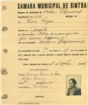 Registo de matricula de cocheiro profissional em nome de Irene Lapa, moradora em Magoito, com o nº de inscrição 1034.