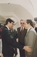 Carlos Carvalhas, presidente do Partido Comunista Português , com o presidente da Câmara municipal de Sintra, Rui Silva e o vereador Lino Paulo na inauguração do Mercado Municipal de Rio de Mouro.