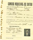 Registo de matricula de carroceiro 2 animais em nome de Alfredo Domingos da Silva, morador em Agualva, com o nº de inscrição 1663.