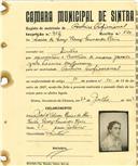 Registo de matricula de cocheiro profissional em nome de Maria da Luz Brás Fernandes Reis, moradora em Sintra, com o nº de inscrição 902.