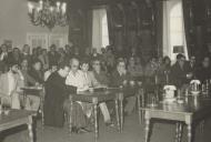 Reunião da assembleia na sala da Nau do Palácio Valenças na qual estiveram presentes Jorge Sampaio e José Alfredo da Costa Azevedo.