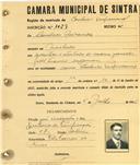 Registo de matricula de cocheiro profissional em nome de Amilcar Miranda, morador em Machado, com o nº de inscrição 1029.