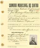 Registo de matricula de cocheiro profissional em nome de José Rodrigo Dias Sanches, morador em Veda Seca, com o nº de inscrição 739.