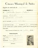 Registo de matricula de carroceiro em nome de Gertrudes Maria Baleia, moradora na Fachada, com o nº de inscrição 1972.