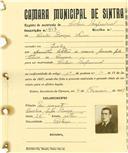 Registo de matricula de cocheiro profissional em nome de Carlos Borges Nunes, morador em Queluz, com o nº de inscrição 847.