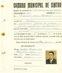 Registo de matricula de carroceiro de 2 ou mais animais em nome de Vitorino Serra Cardoso, morador no Cacém, com o nº de inscrição 1911.