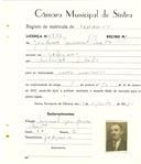 Registo de matricula de carroceiro em nome de Joaquim Manuel Bento, morador em Godigana, com o nº de inscrição 1979.