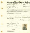 Registo de matricula de carroceiro de 2 ou mais animais em nome de José Vicente Nunes, morador em Almoçageme, com o nº de inscrição 2202.