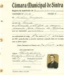 Registo de matricula de carroceiro de 2 ou mais animais em nome de António Morgado, morador nas Mercês, com o nº de inscrição 2046.