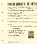 Registo de matricula de cocheiro profissional em nome de António Henrique Andrade, morador no Algueirão, com o nº de inscrição 610.