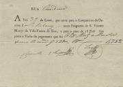 Recibo de pagamento da décima dos prédios urbanos da freguesia de São Vicente Martir de Vila Franca de Xira do Marquês de Marialva que serve para o ano de 1824.