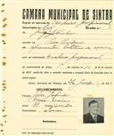 Registo de matricula de cocheiro profissional em nome de Joaquim Godinho, morador em Pero Pinheiro, com o nº de inscrição 706.
