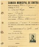 Registo de matricula de cocheiro profissional em nome de Manuel Lapa, morador em Magoito, com o nº de inscrição 1035.