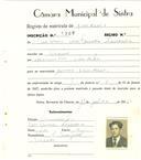 Registo de matricula de carroceiro em nome de António Antunes Ferreira, morador no Cacém, com o nº de inscrição 1969.