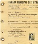 Registo de matricula de carroceiro de 2 ou mais animais em nome de Vítor Mateus Paulino, morador em Queluz, com o nº de inscrição 1973.