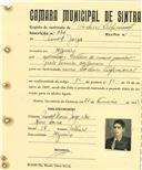 Registo de matricula de cocheiro profissional em nome de Manuel Jorge, morador em Ulgueira, com o nº de inscrição 840.